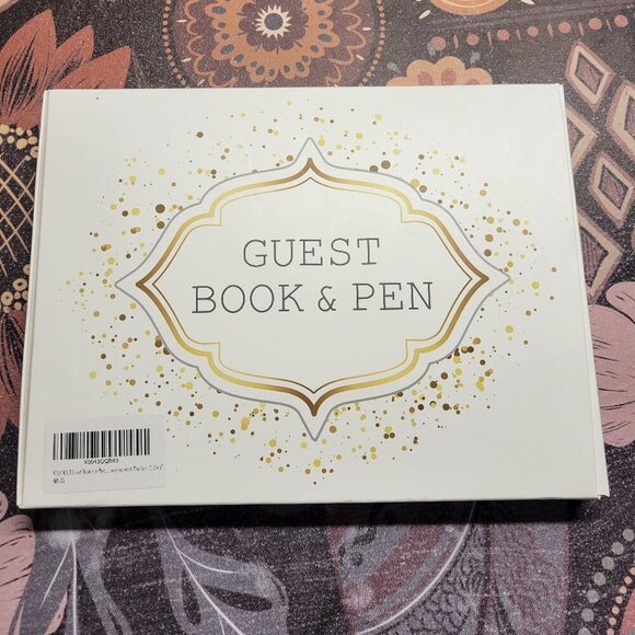 Unbranded White Gold Hardcover Blank Guest Book Wedding Birthday Retirement - Picture 1 of 6
